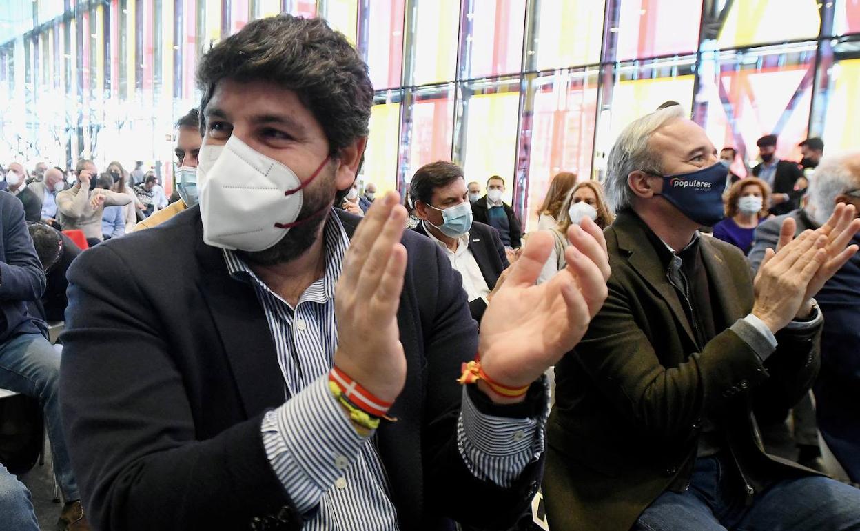 López Miras durante el congreso en Castilla y León. 