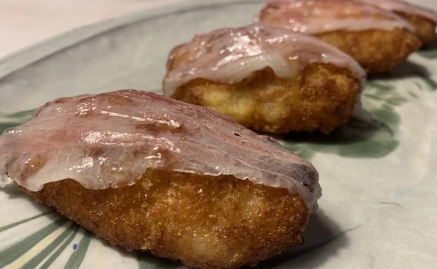 Croqueta del restaurante Ajo y Agua. 