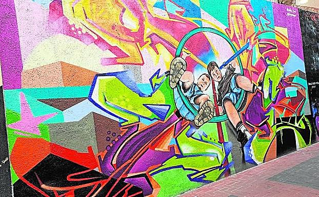 Mural de Nels en Octubre Joven 2021.