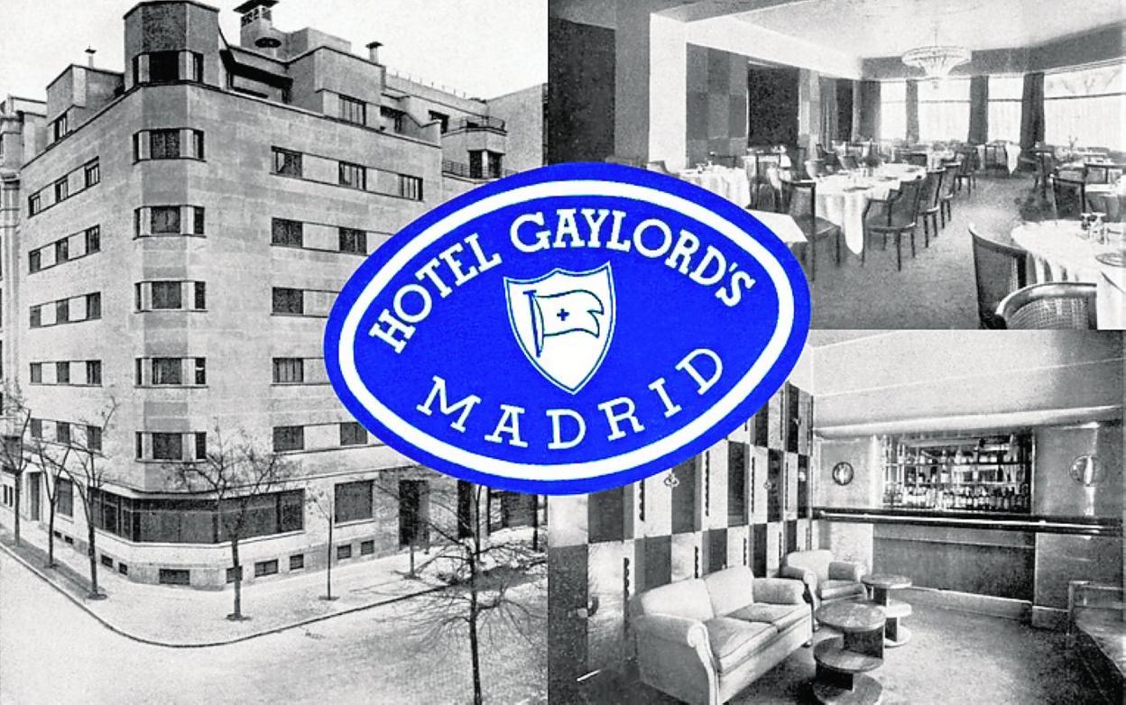 Exterior, comedor y bar del Gaylord's, en la calle Alfonso XI de Madrid. 