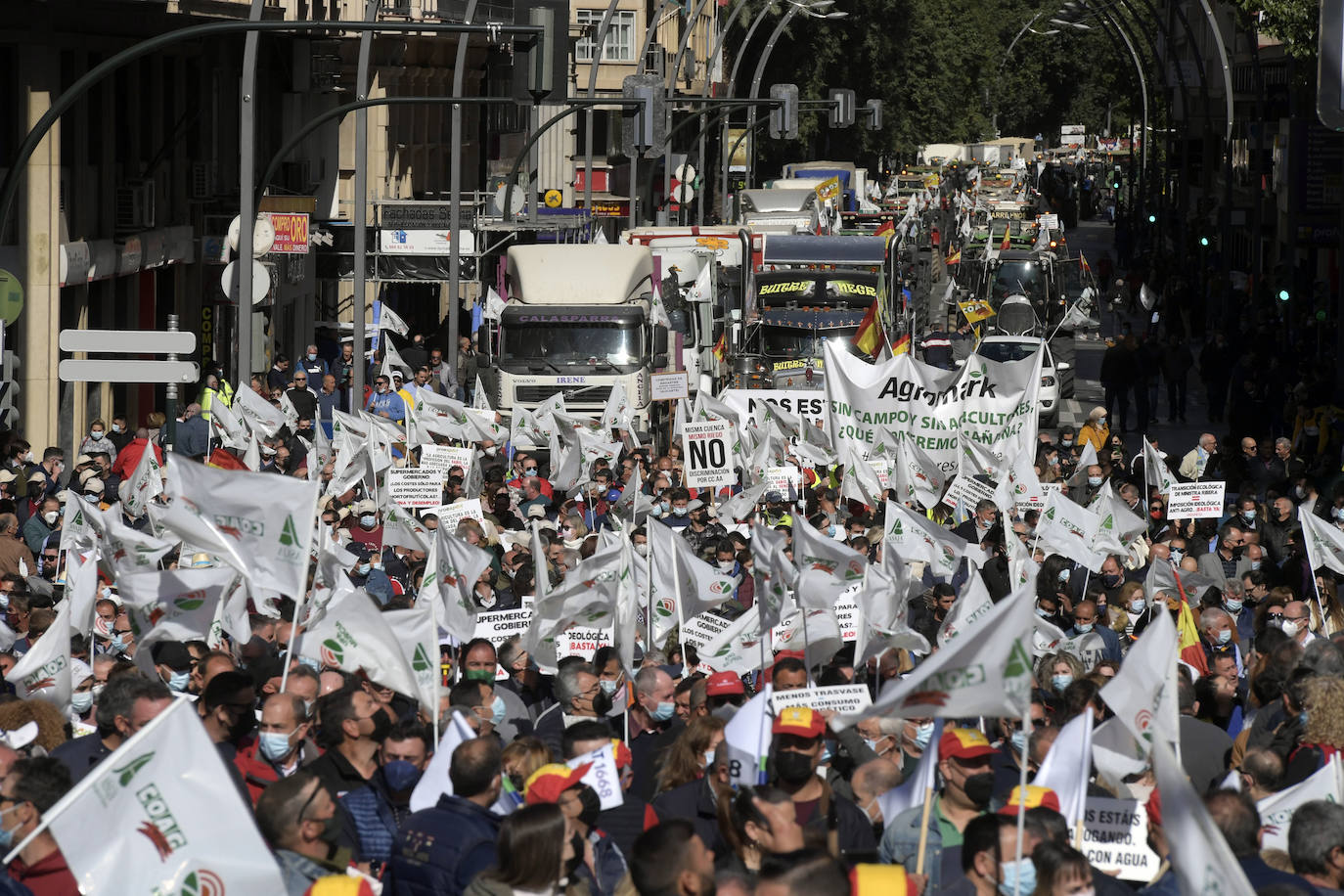 Fotos: Los agricultores salen a la calle en Murcia por la mejora del sector