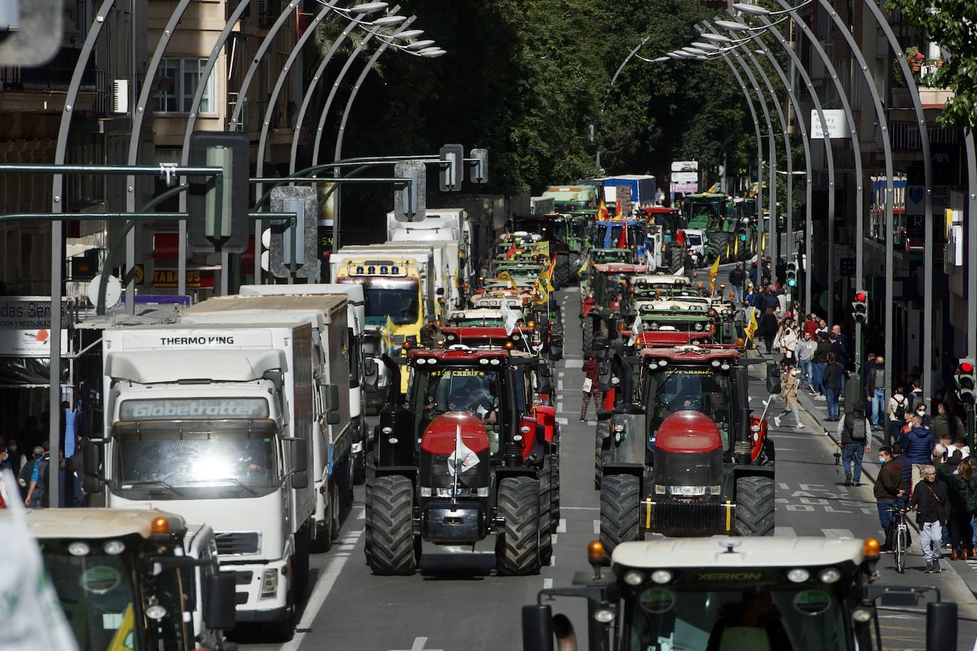 Fotos: Más de 500 tractores y camiones toman este miércoles Murcia en la manifestación del campo