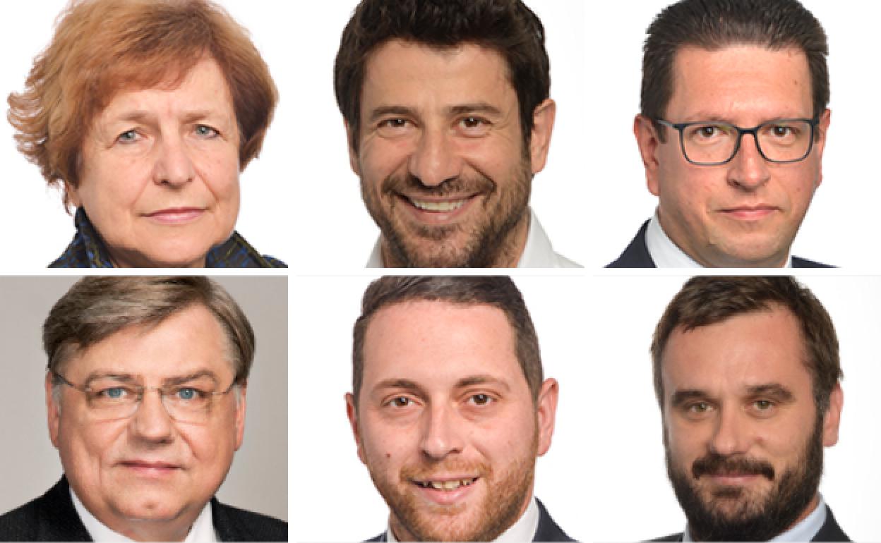 Tatjana Zdanoka, Alexis Georgoulis, Loránt Vincze, Kosma Zlotowski, Alexis Georgoulis y Michal Wiezik