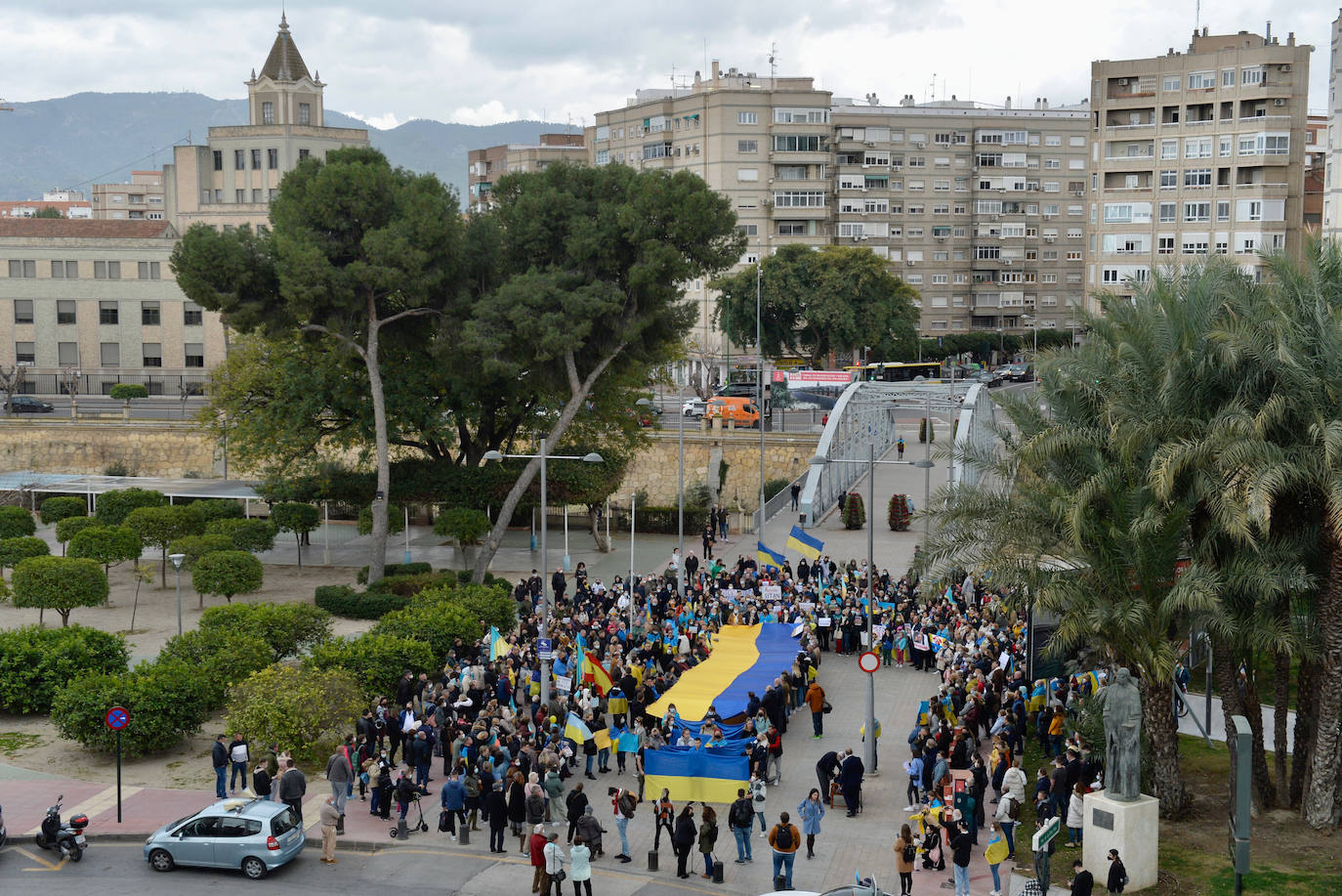 Fotos: Manifestación de ucranianos en Murcia contra la invasión rusa