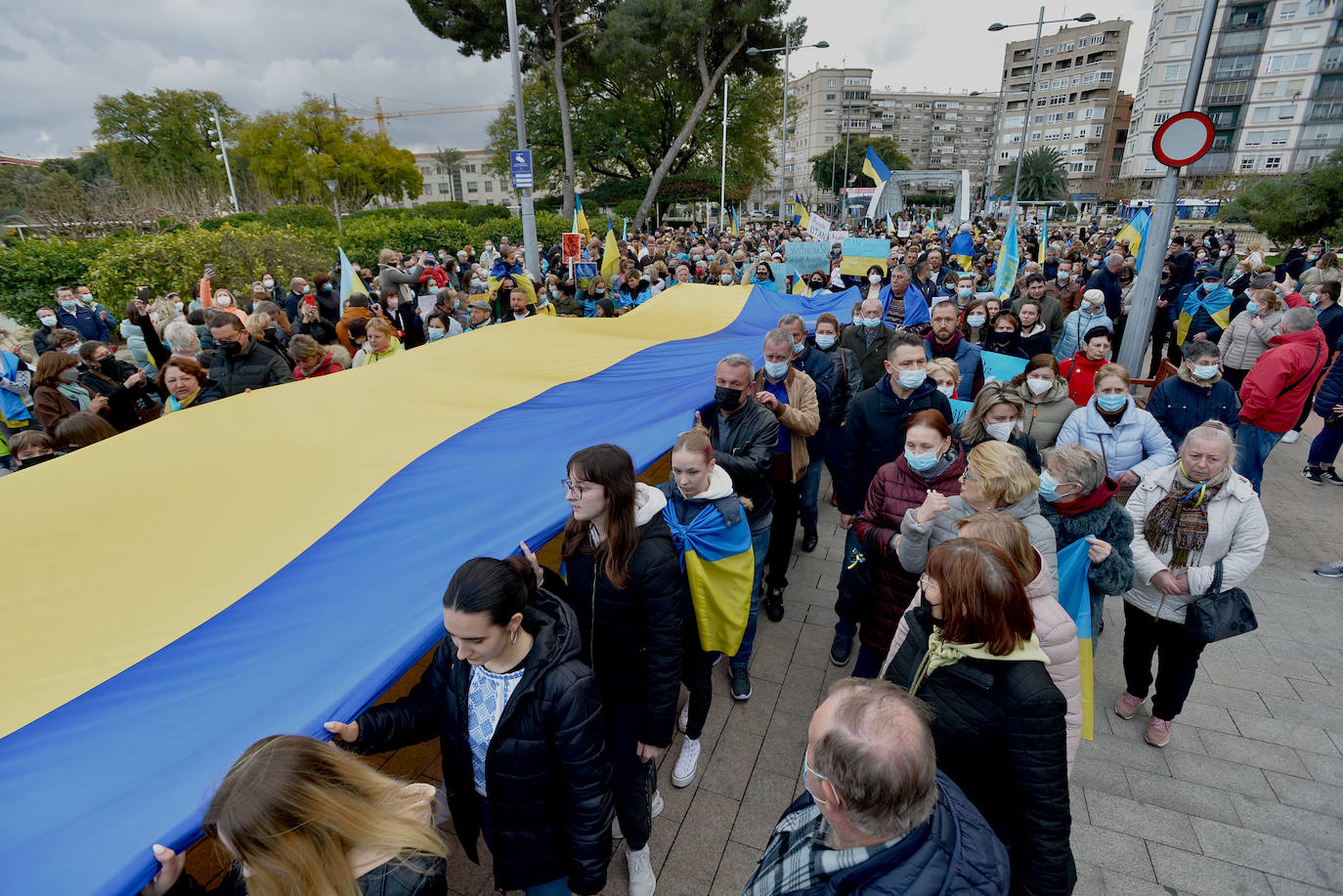 Fotos: Manifestación de ucranianos en Murcia contra la invasión rusa