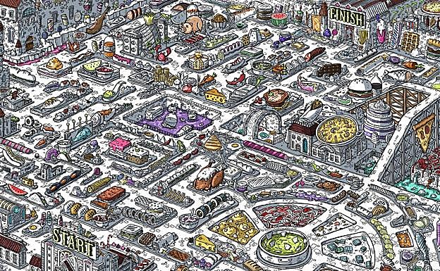 'Laberinto comida' de Javier Arres. 