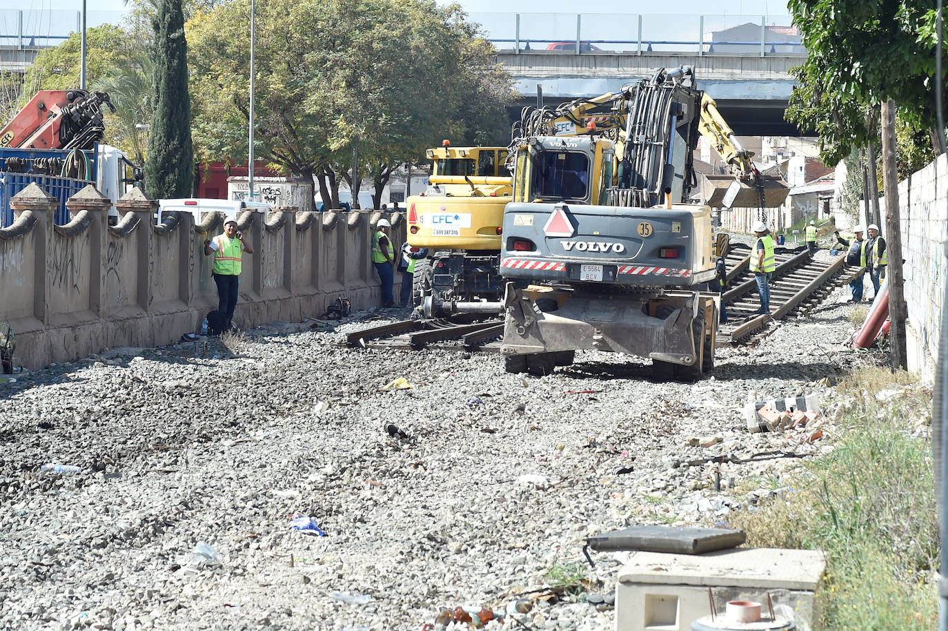 Fotos: Retirada de las vías y de las instalaciones de circulación en Barriomar