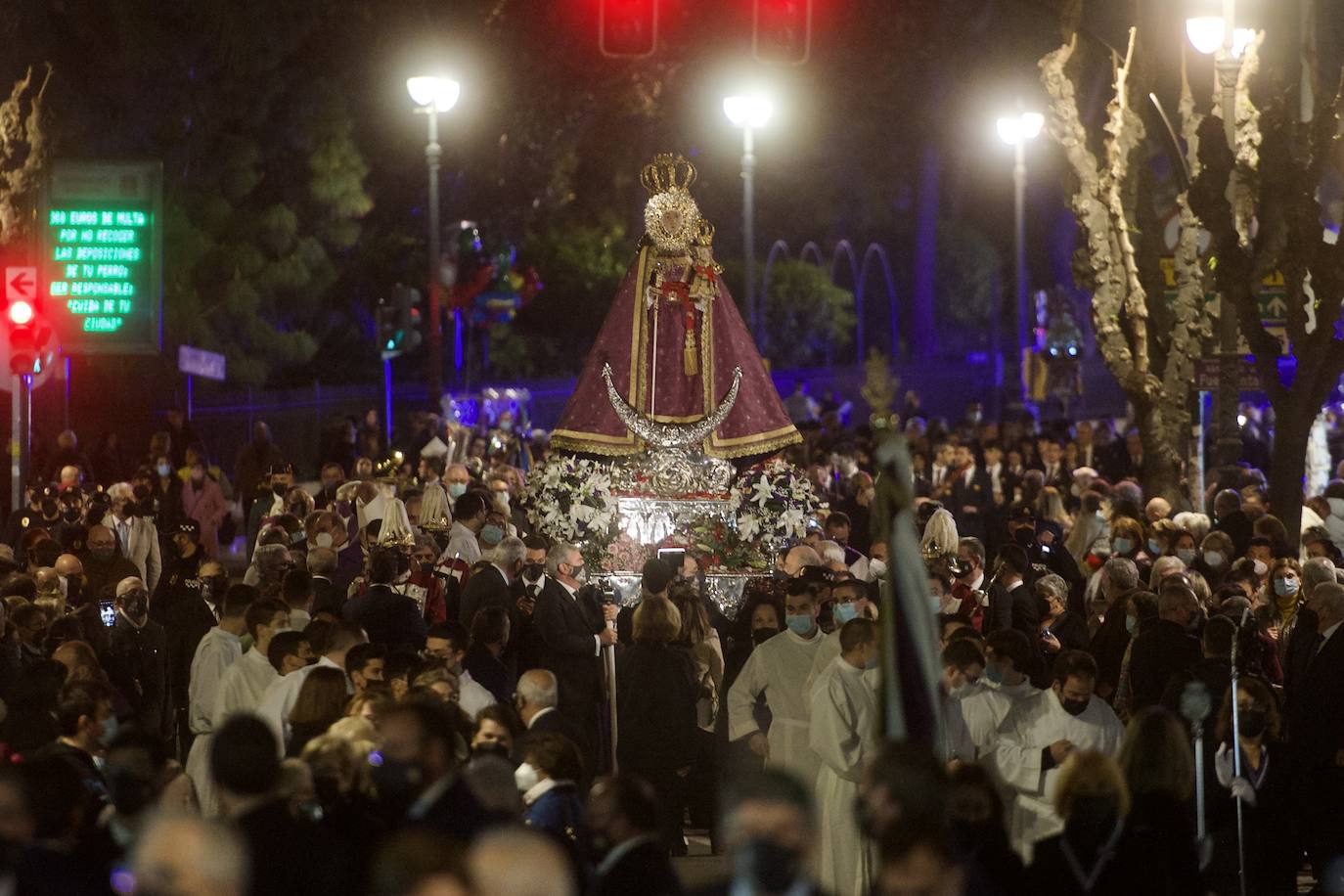 Fotos: Una procesión para la historia de Murcia el día en que la Morenica no pudo bajar del santuario