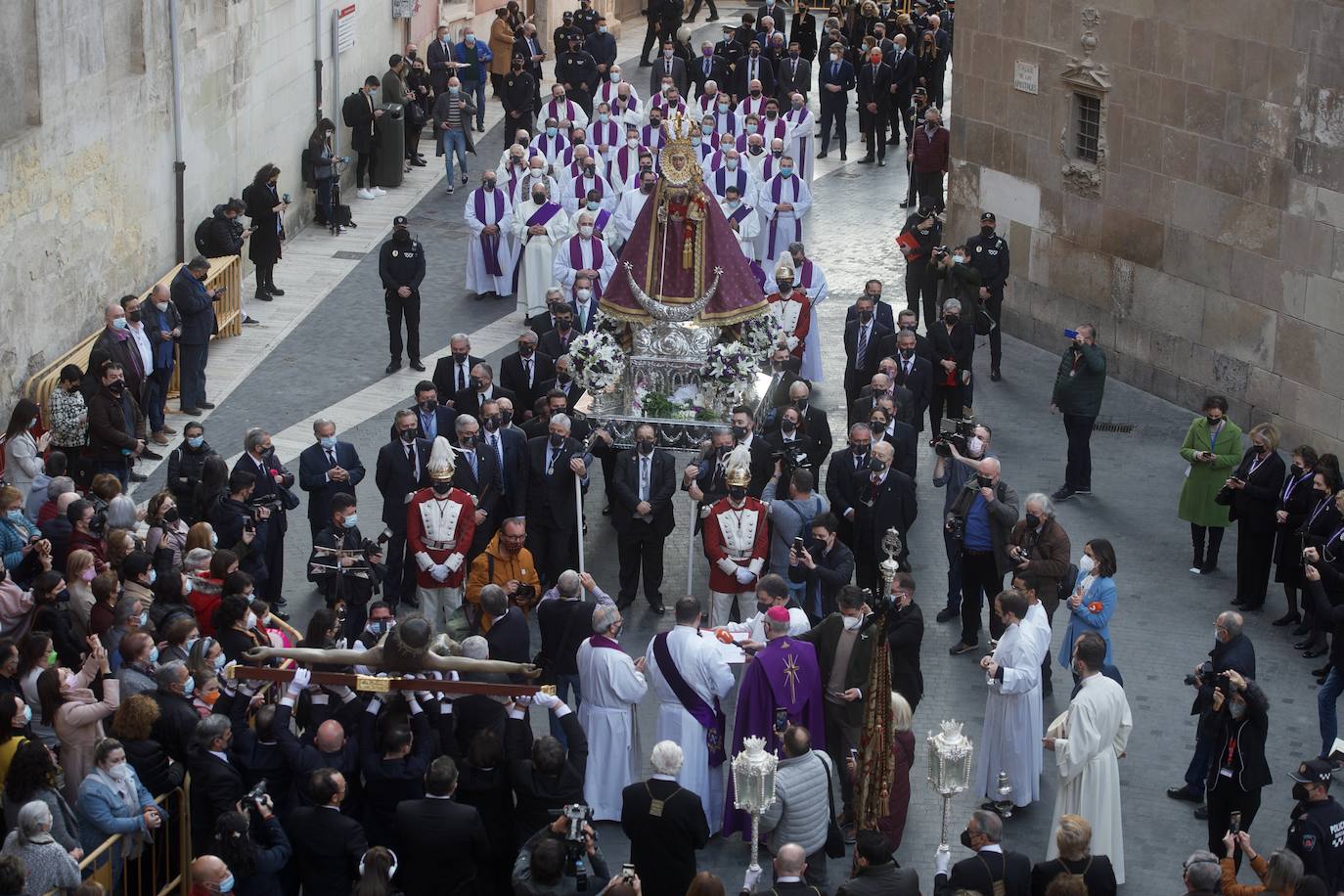 Fotos: Una procesión para la historia de Murcia el día en que la Morenica no pudo bajar del santuario