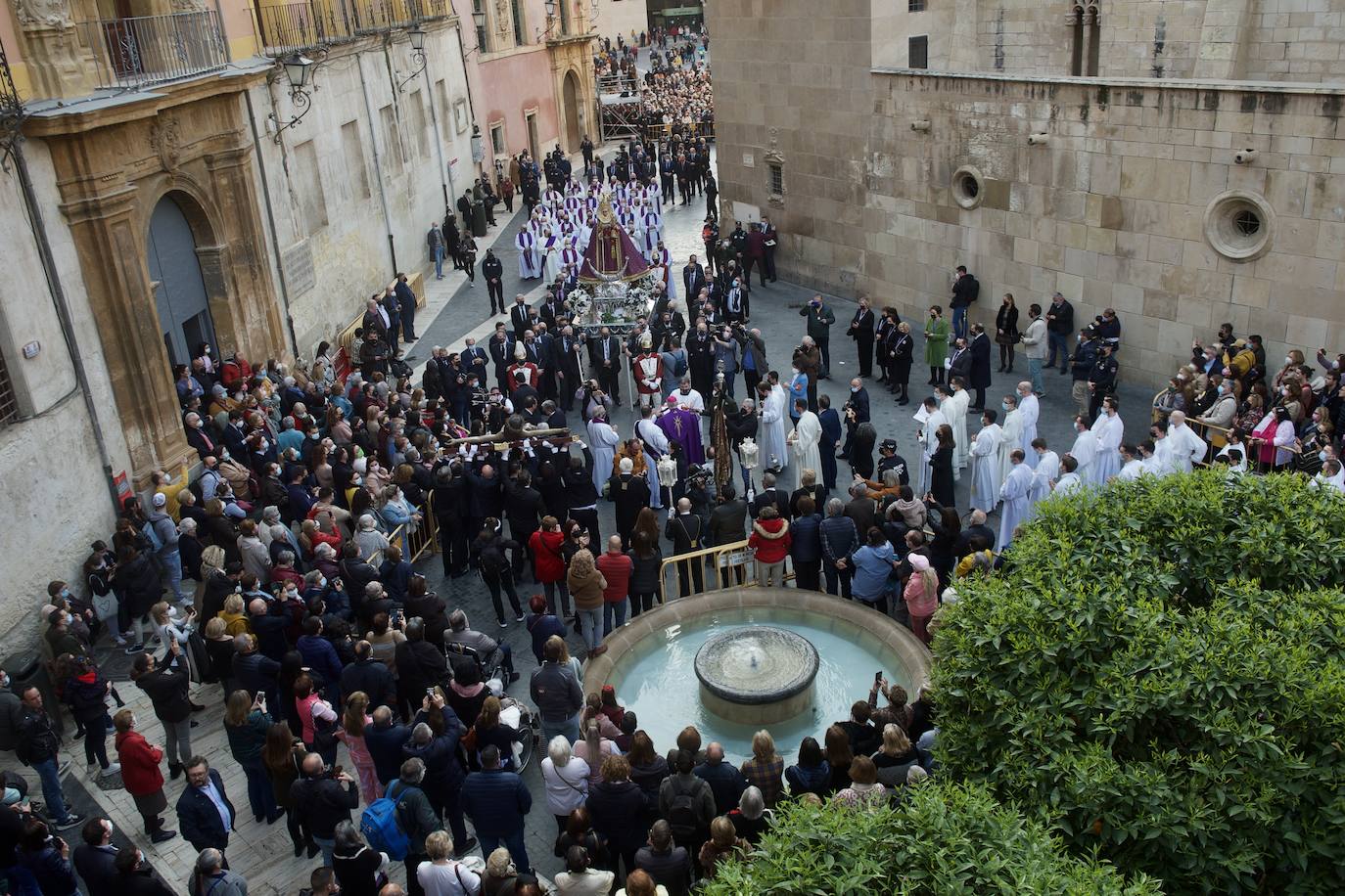 Fotos: Una procesión para la historia de Murcia el día en que la Morenica no pudo bajar del santuario