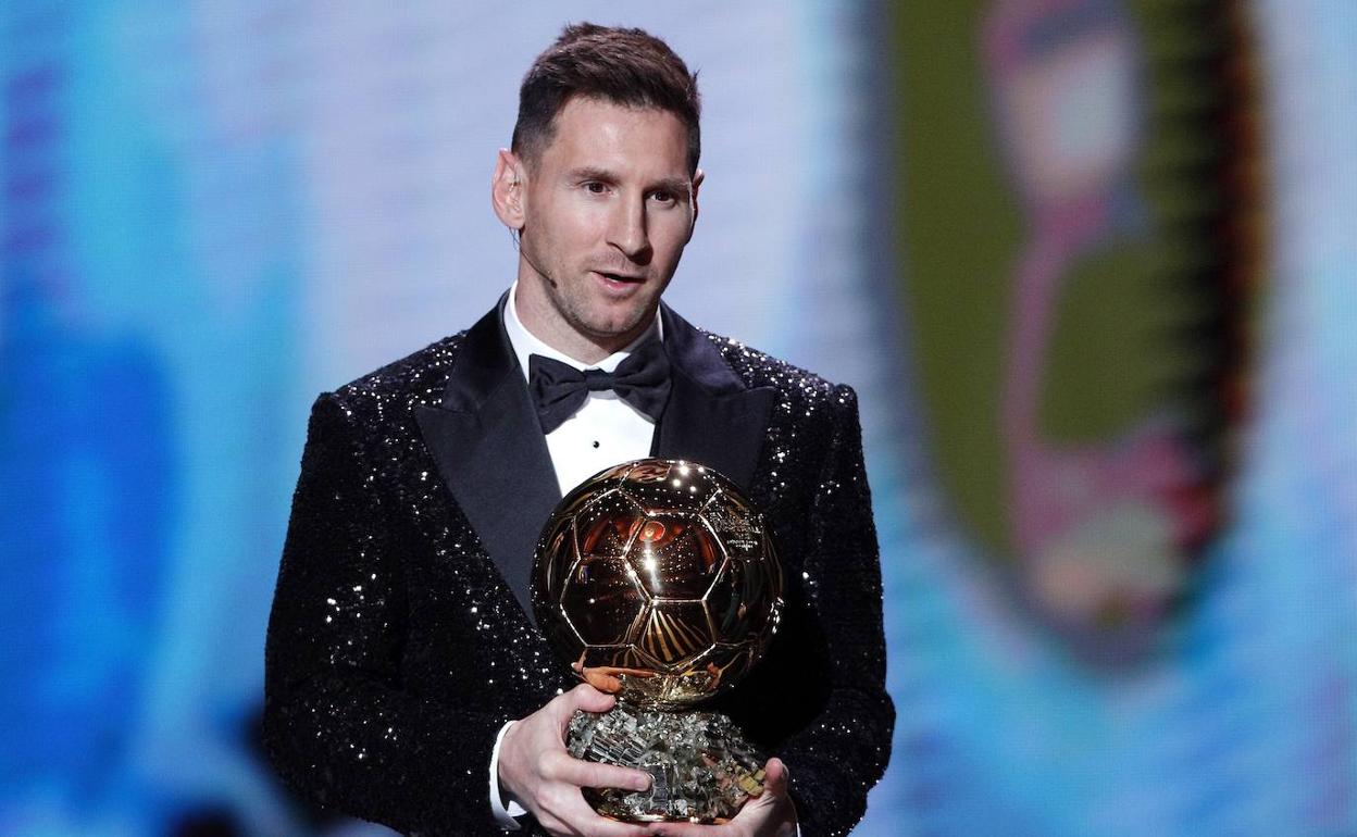 Leo Messi, tras recibir su séptimo Balón de Oro. 