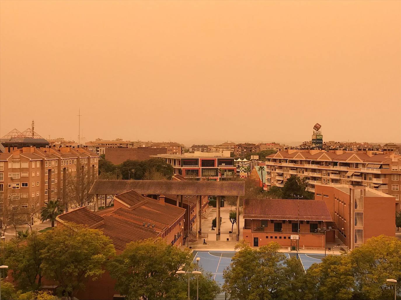 Fotos: La calima, el fenómeno meteorológico que tiñe de naranja los cielos de la Región de Murcia