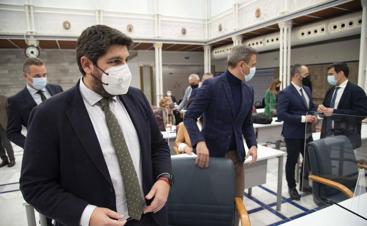 López Miras este miércoles en la Asamblea Regional. 