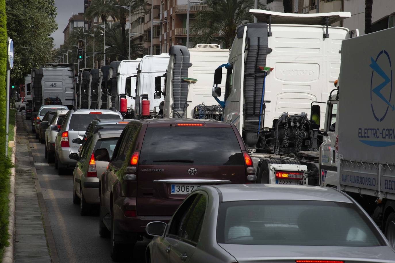 Fotos: Centenares de camioneros colapsan las calles de Cartagena, en imágenes