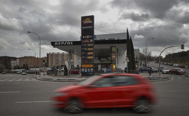 Vista de una gasolinera en Madrid