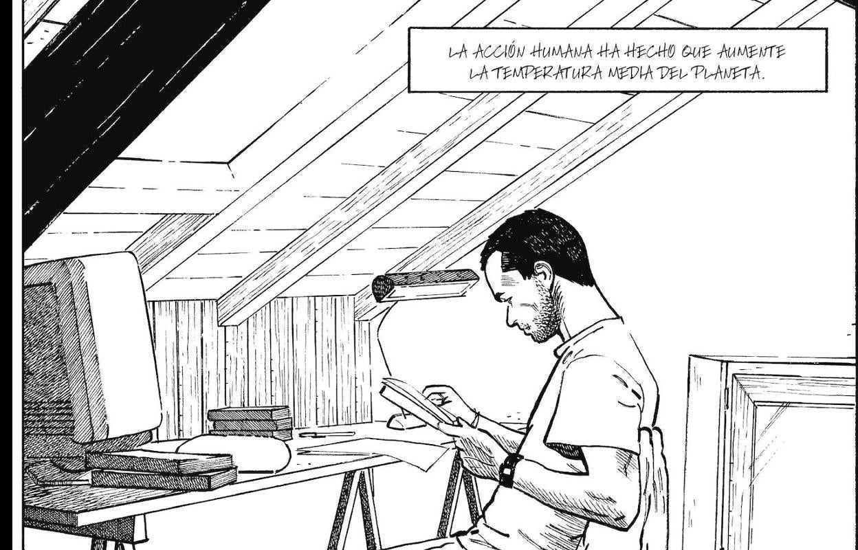 Viñeta de 'Cambio de clima' en la que aparece el propio autor.