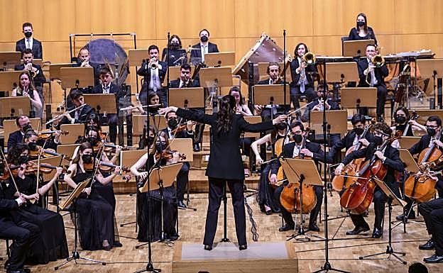 La Orquesta de Jóvenes de la Región de Murcia en el concierto del 40 aniversario de la institución. 