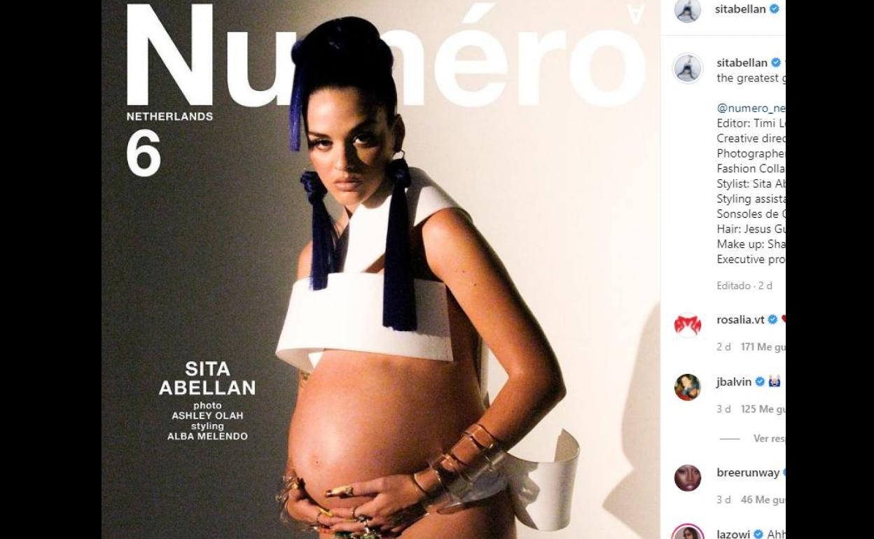 Sita Abellán posa embarazada para la revista 'Numéro'.