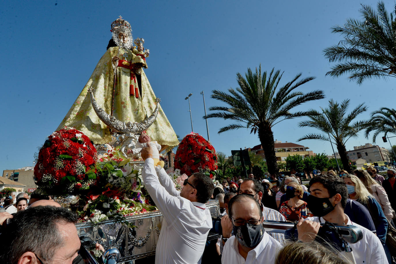 Fotos: La romería de la Morenica en su regreso a su santuario de Algezares, en imágenes