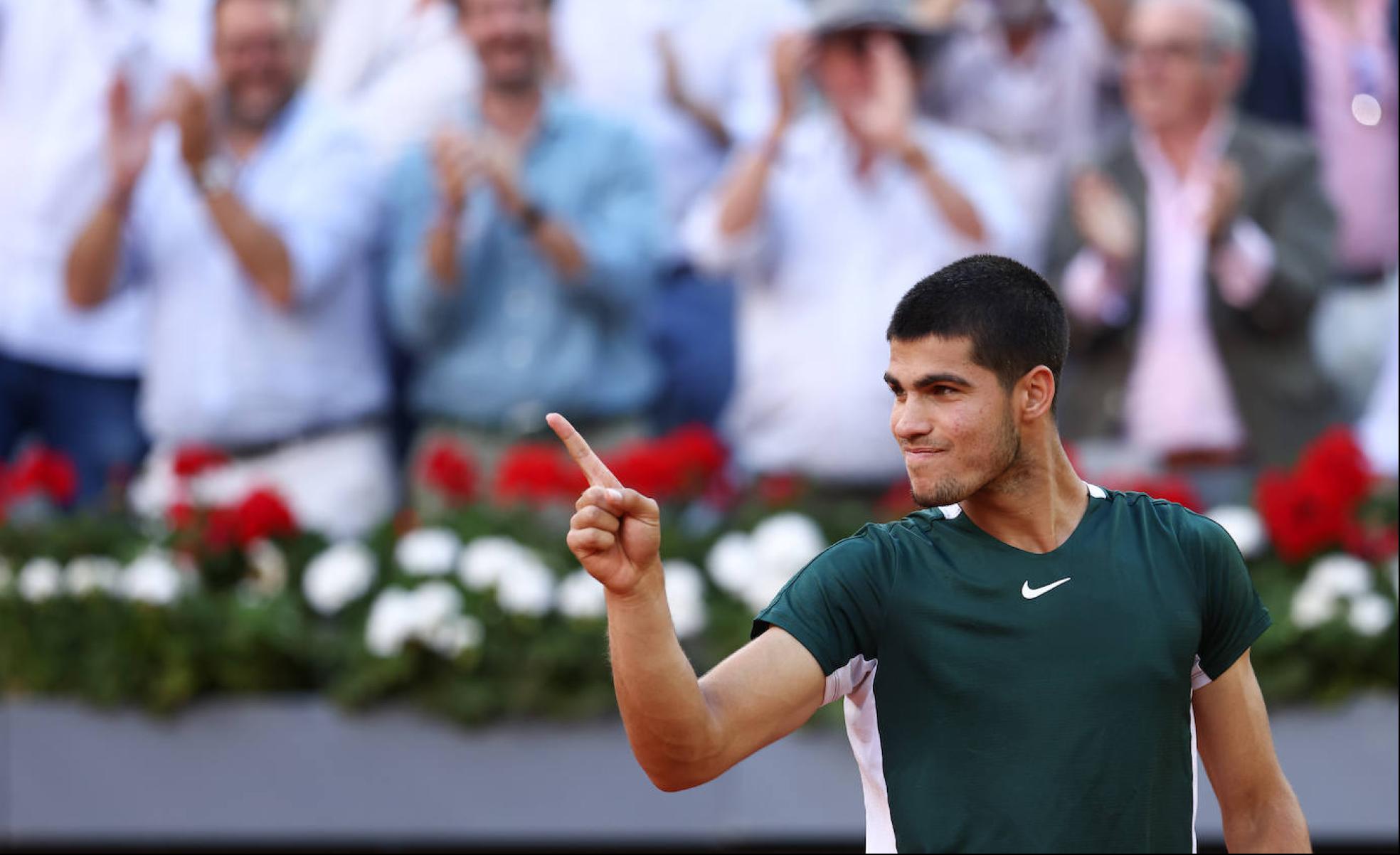 Carlos Alcaraz, tras ganar el Mutua Madrid Open. 