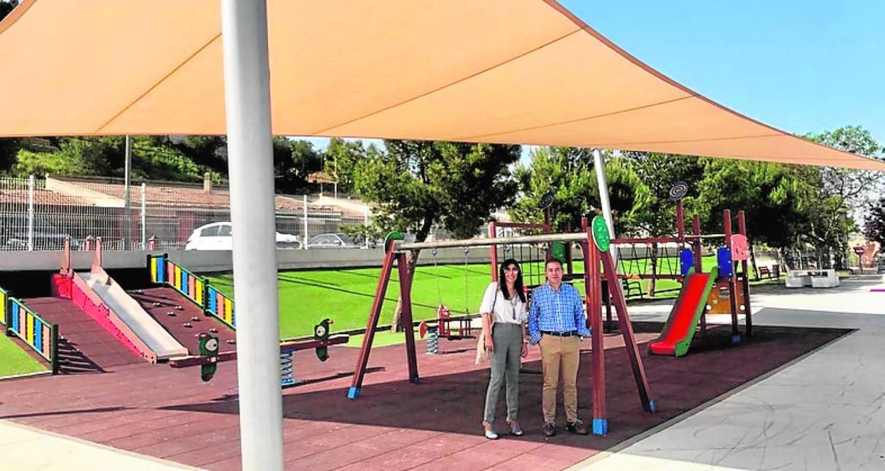 La pérgola instalada en el parque del Azarbe. 