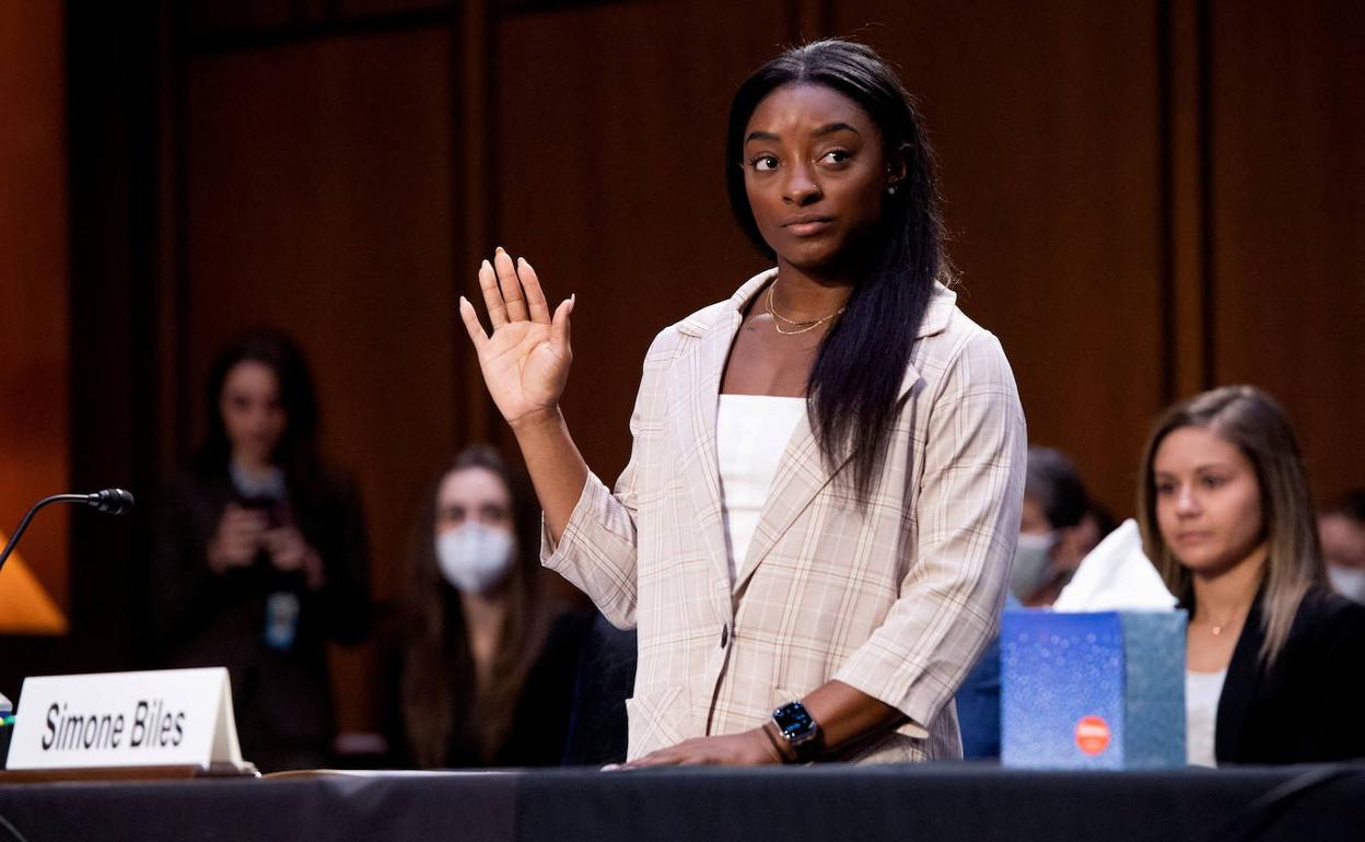 La gimnasta Simone Biles, en una fotografía de archivo.