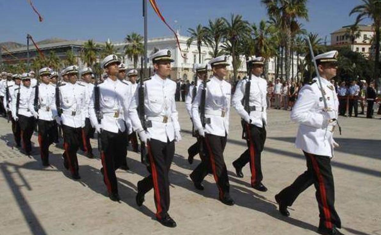 Desfile de la Escuela de Infantería de Marina, en una imagen de archivo.