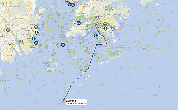 Ruta del restaurante flotante Jumbo.