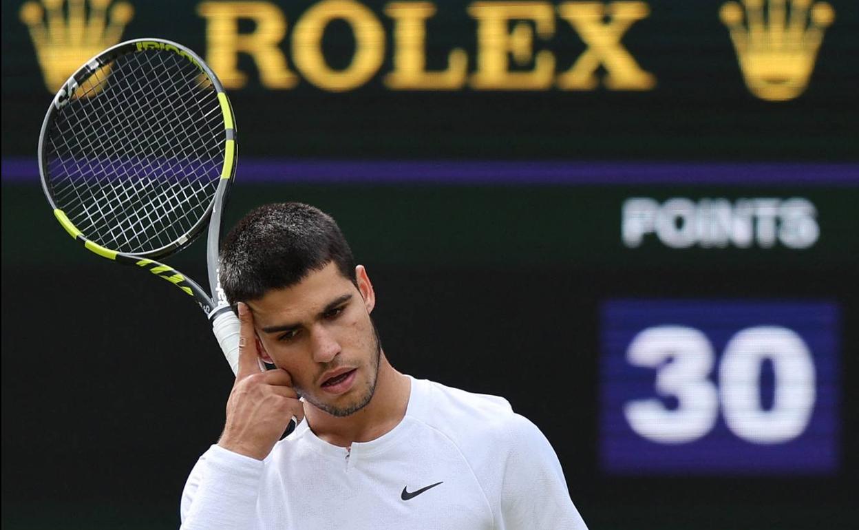 Carlos Alcaraz en Wimbledon. 