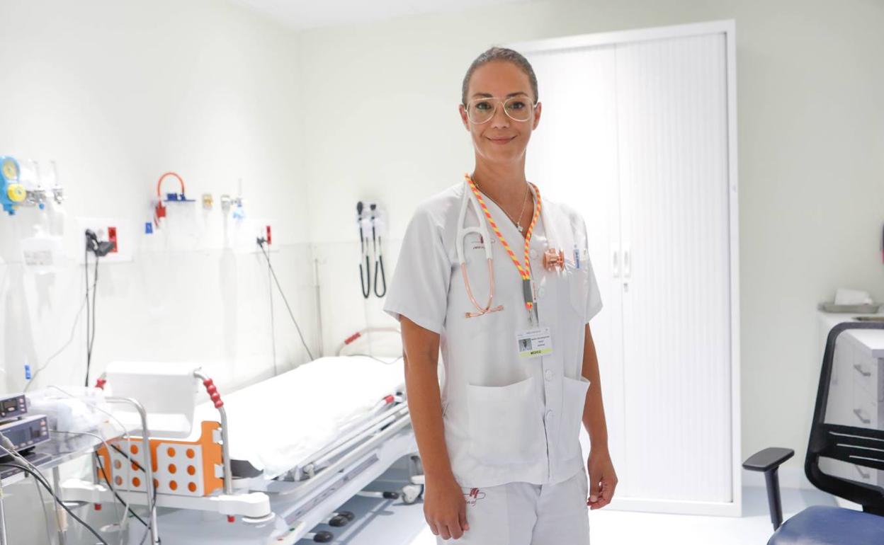 Encarna Pérez Heredia, en el Hospital Rafael Méndez. 