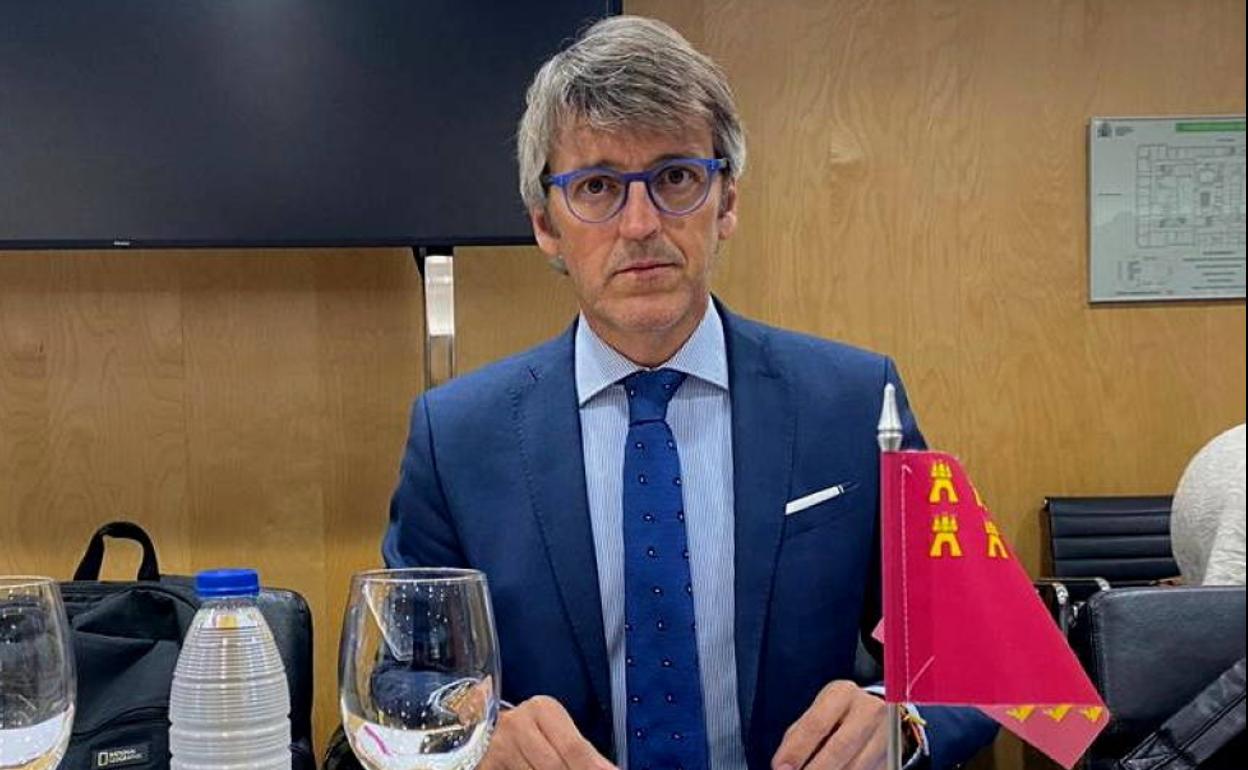 El consejero de Economía, Hacienda y Administración Digital, Luis Alberto Marín, este miércoles, en la reunión del Consejo de Política Fiscal y Financiera.