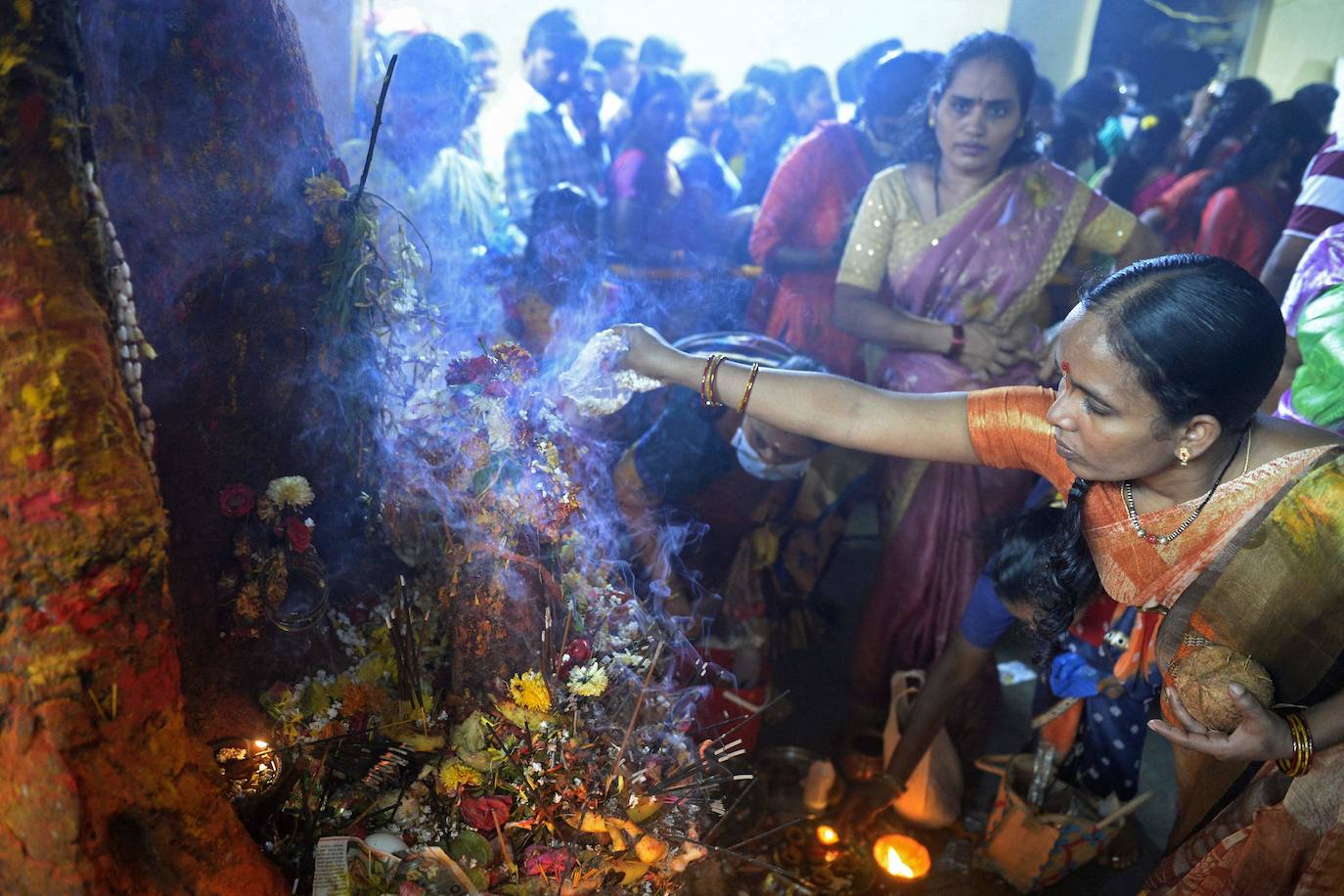 Fotos: Ofrendas y adoración a las serpientes en Bangalore