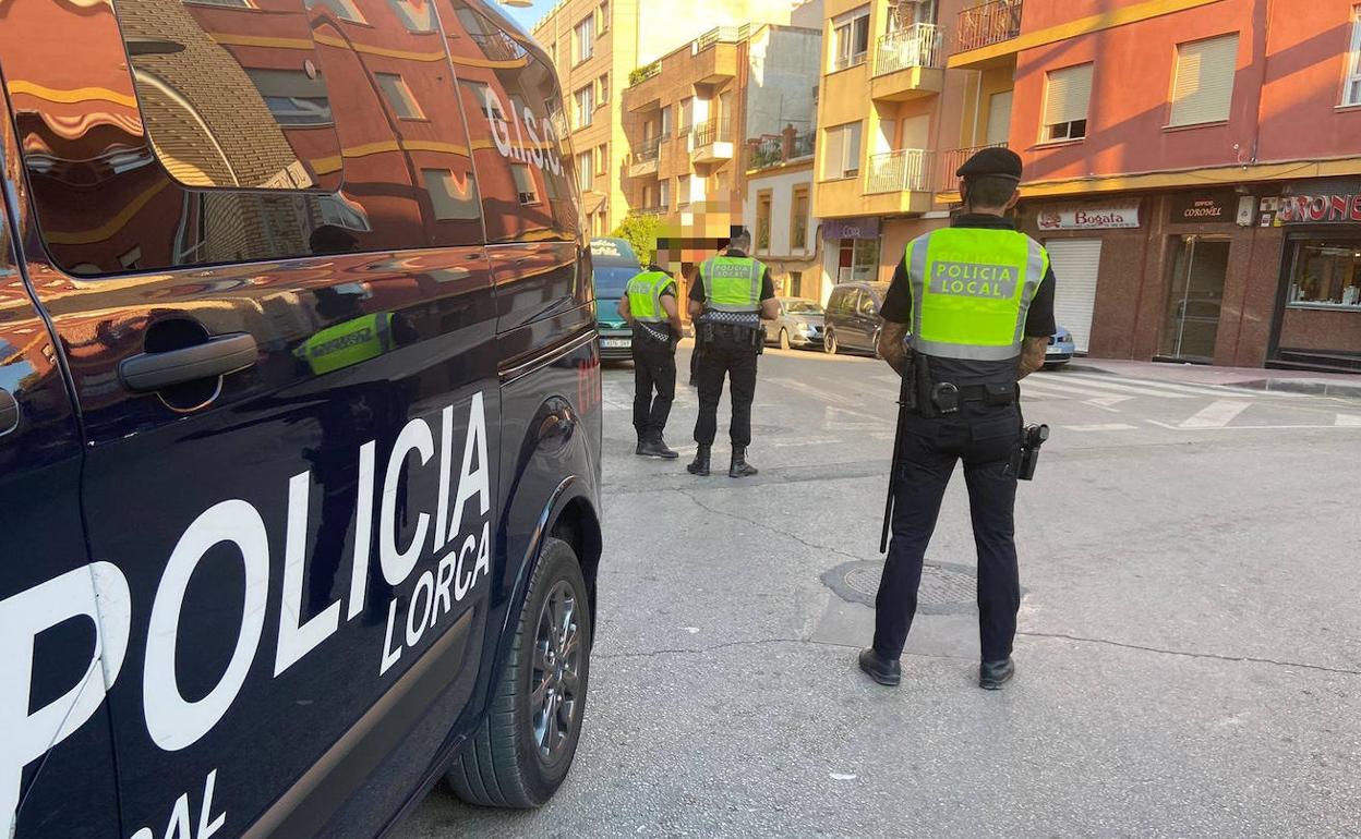 Control policial en Lorca.