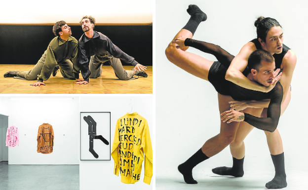 Arriba a la izquierda: 'Los peros', espectáculo de la compañía led silhouette; abajo: obra de Josep Maynou; derecha: espectáculo 'Mother tongue', de la compañía Ogmia.