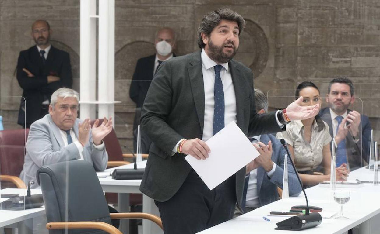 López Miras, en la Asamblea Regional, en una imagen de archivo.