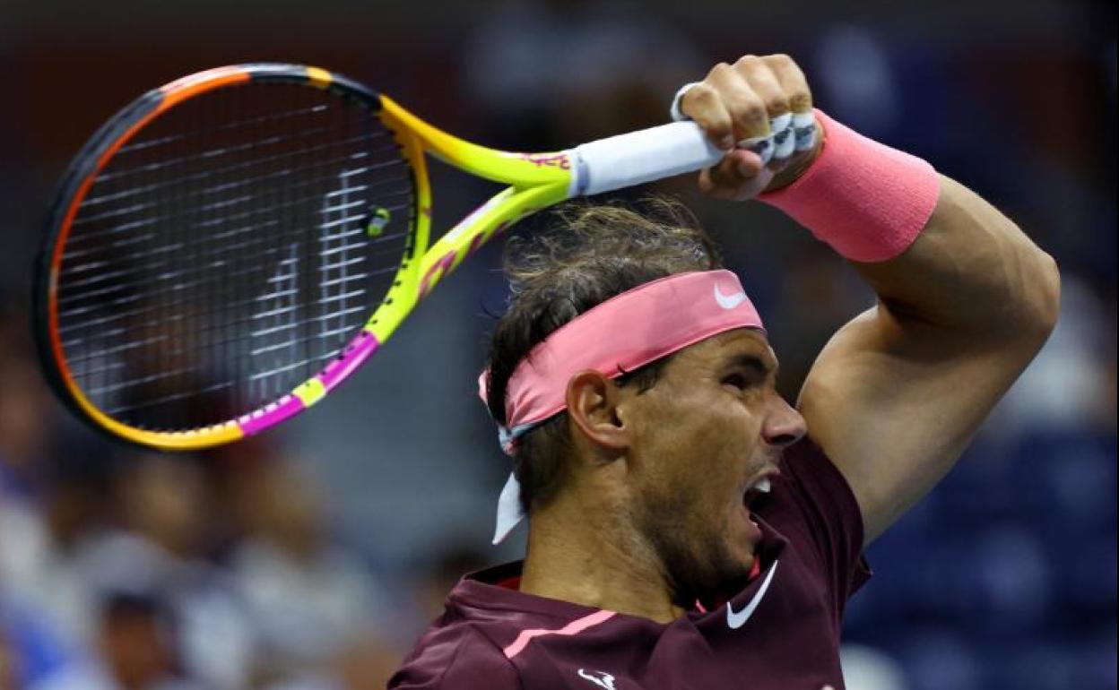 Rafa Nadal durante el partido.