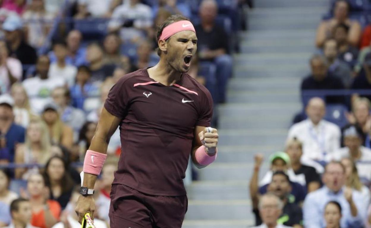 Rafa Nadal durante el partido.