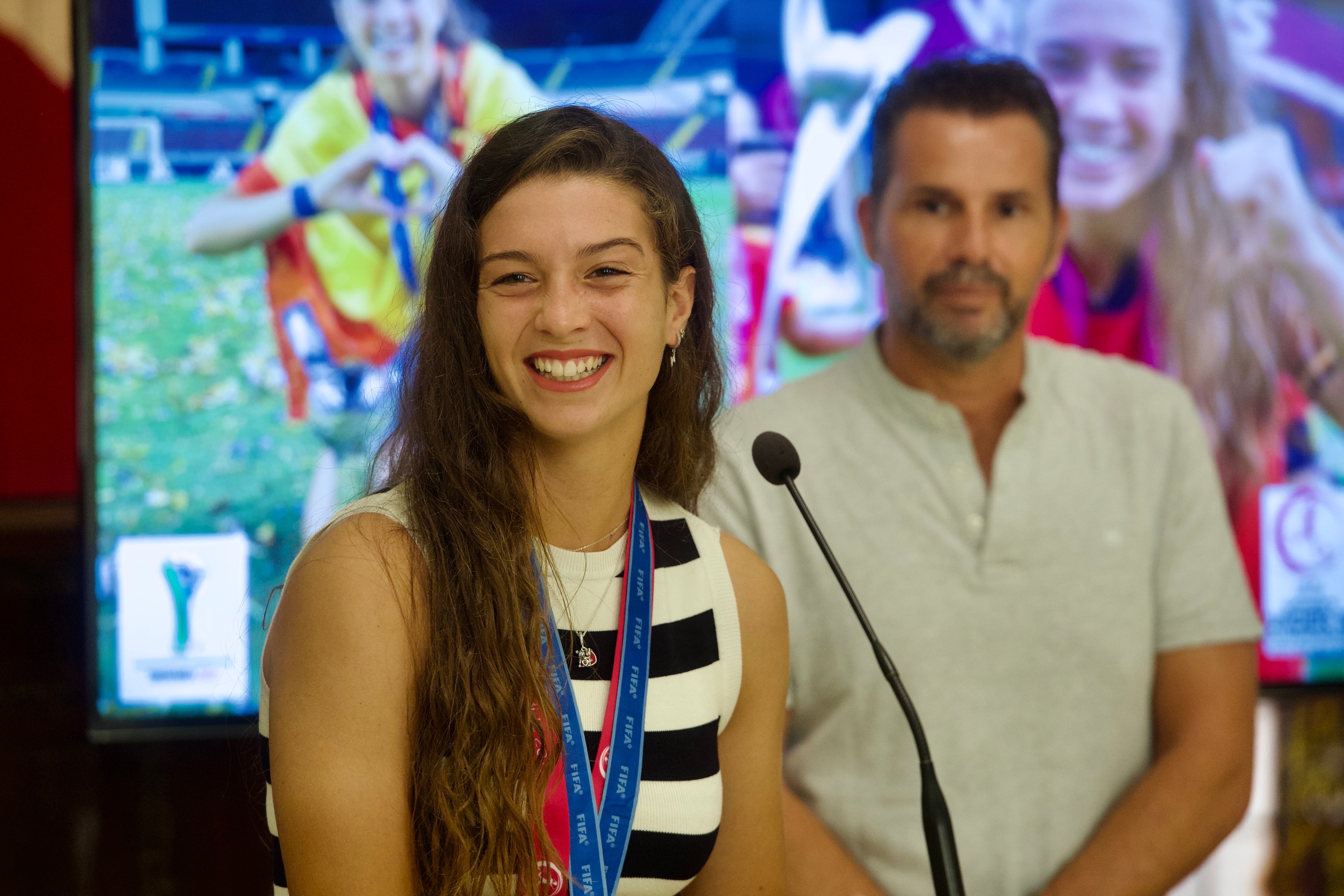 Silvia Lloris, este lunes, en la recepción celebrada en el Ayuntamiento de Murcia.