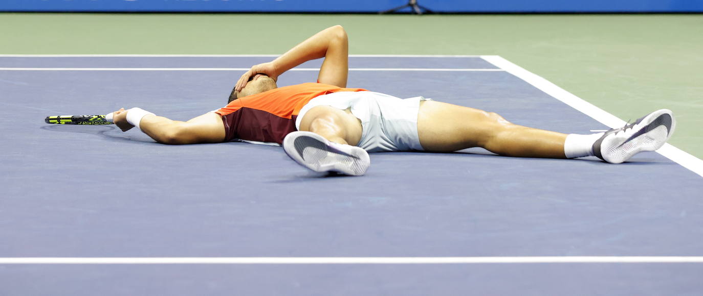 Fotos: Así celebró la victoria Carlos Alcaraz frente a Sinner en el US Open