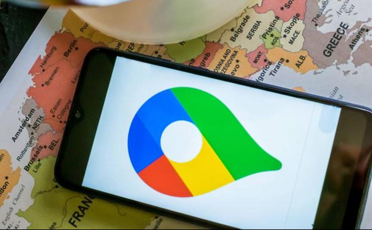 Aplicación de Google Maps en un móvil. 