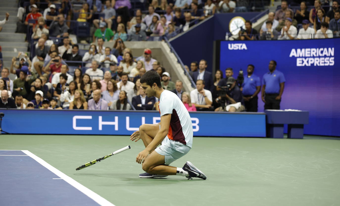 Fotos: Así celebró Alcaraz la victoria ante Tiafoe