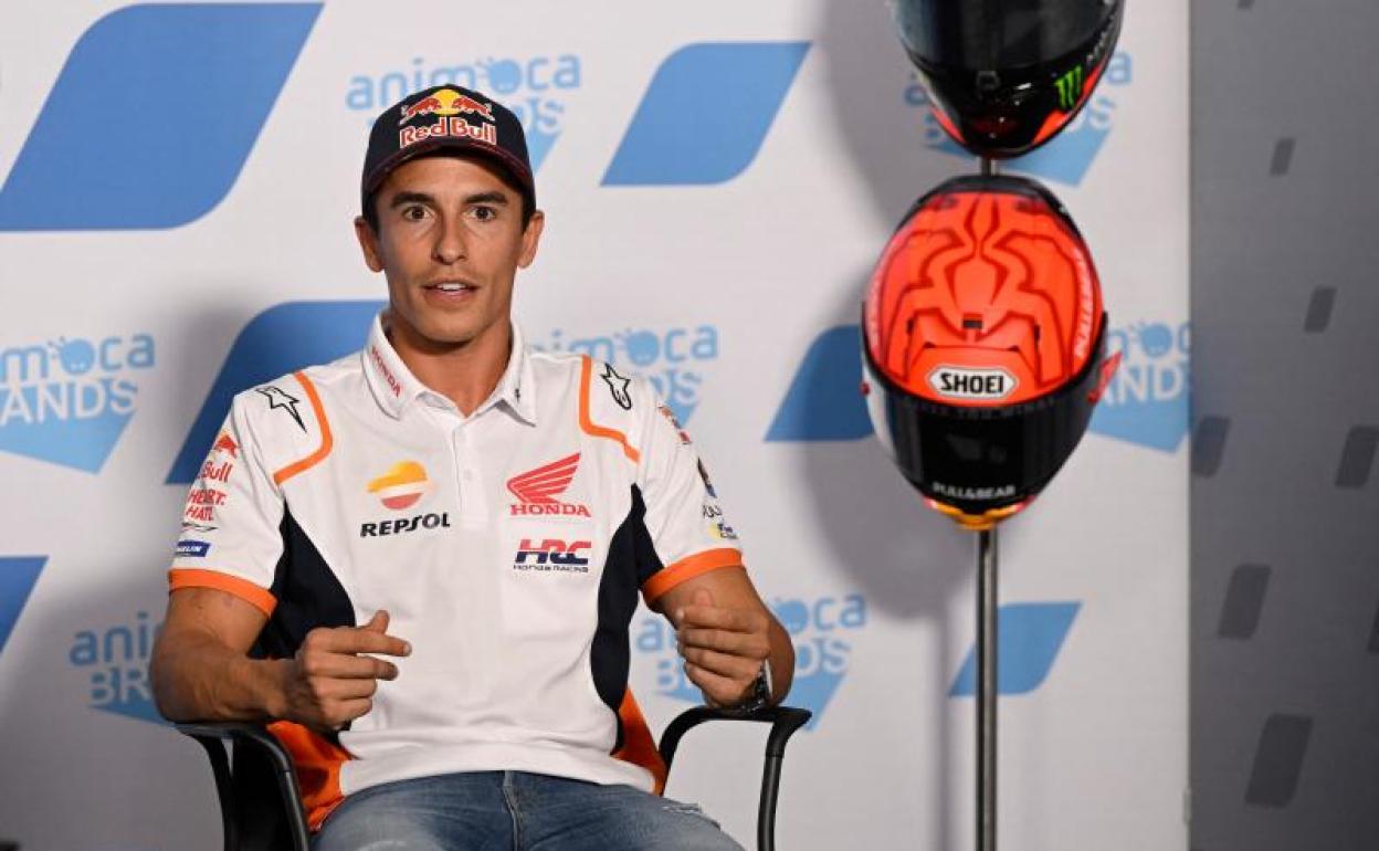 Marc Márquez, durante la presentación del GP de Aragón.