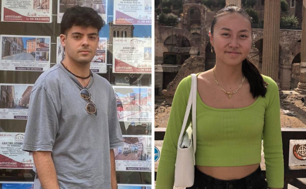 Francisco Peñalver y Laura Mei López, 'erasmus' de la Región en Roma.