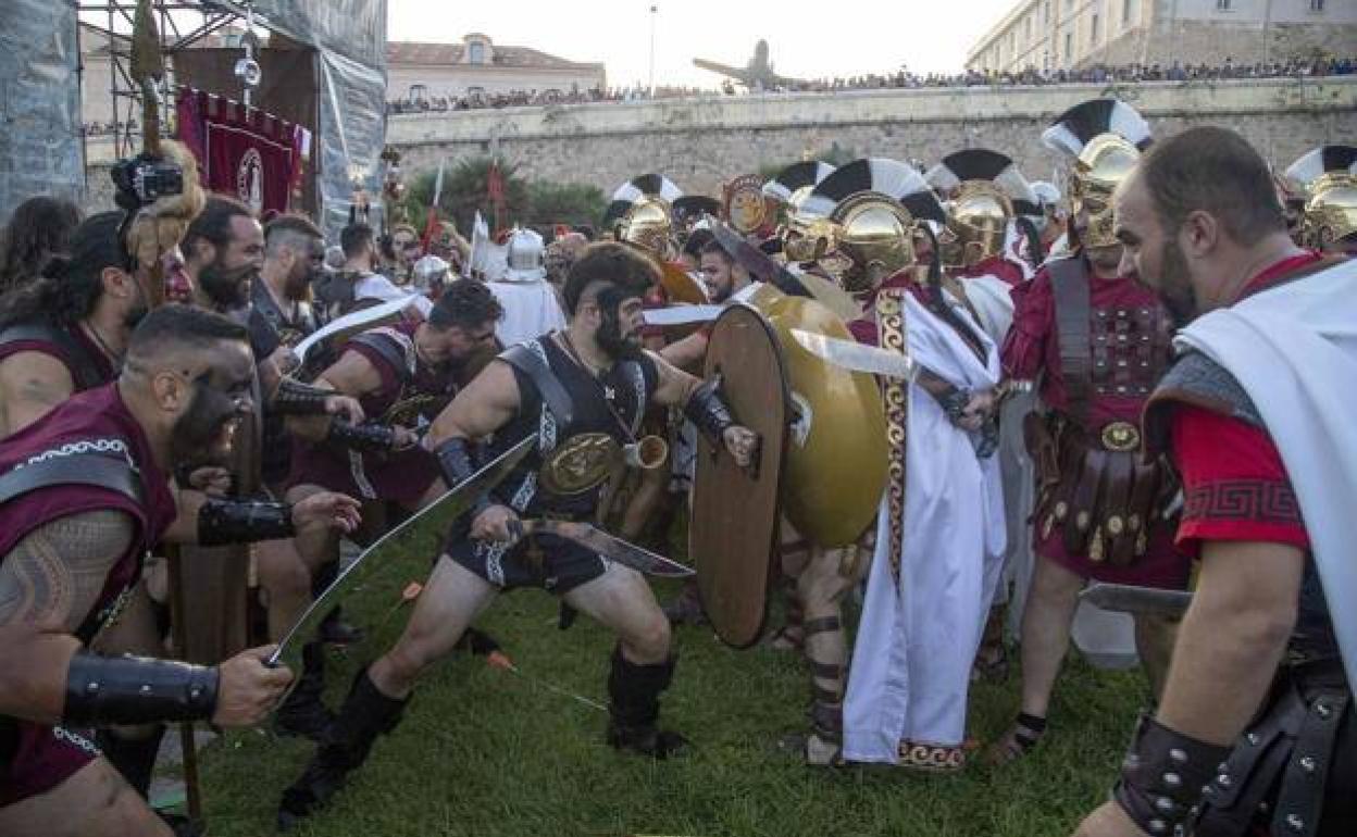 Imagen de la representación de la batalla de Qart Hadast..