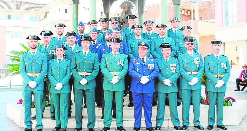 La Guardia Civil protagonizó el acto en la plaza de la Constitución de Totana.
