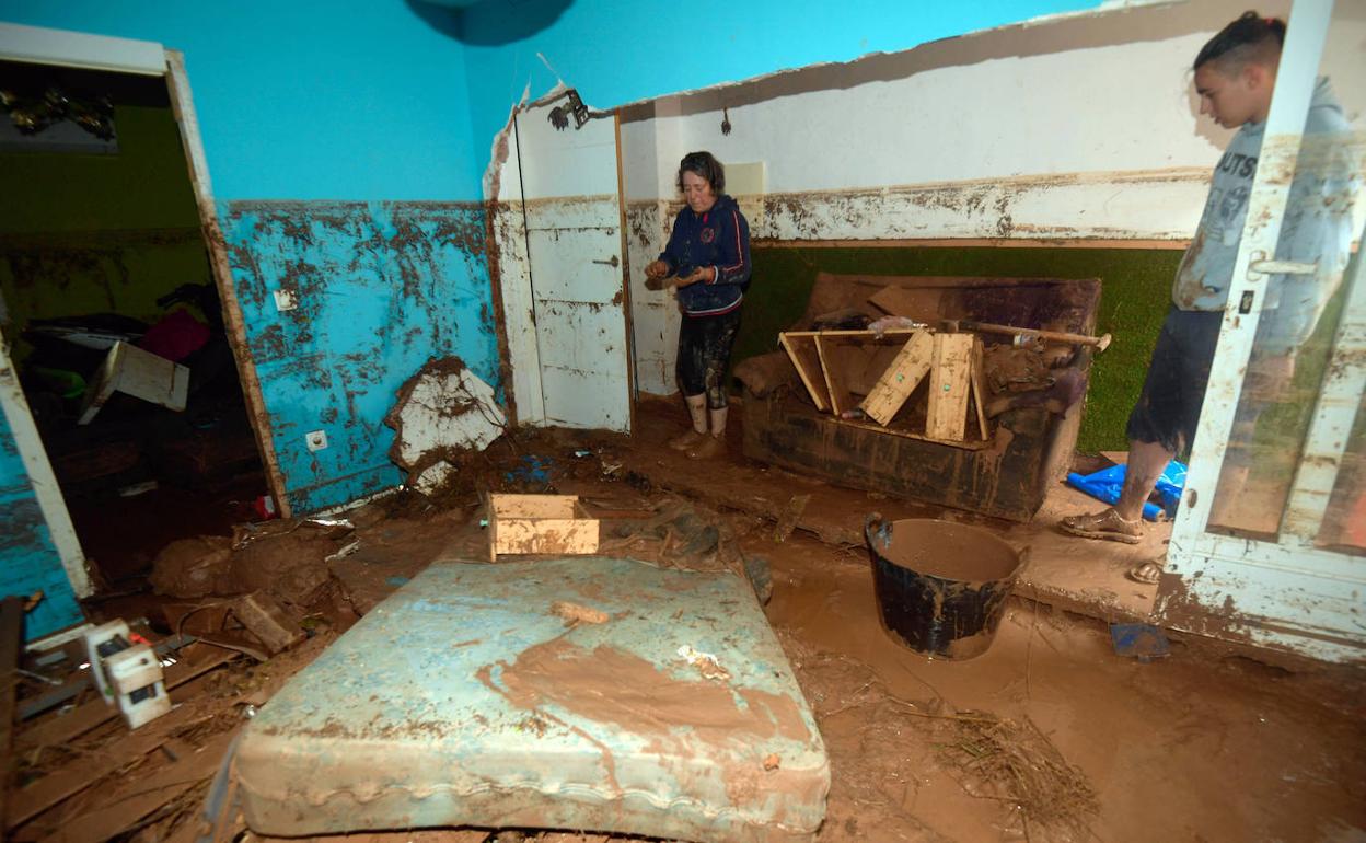 Una vivienda de Javalí Viejo afectada por las lluvias torrenciales de finales de septiembre.
