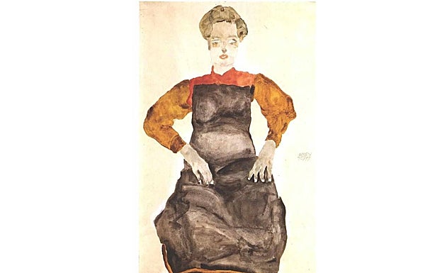 'Mujer con delantal negro' (1911), de Egon Schiele.