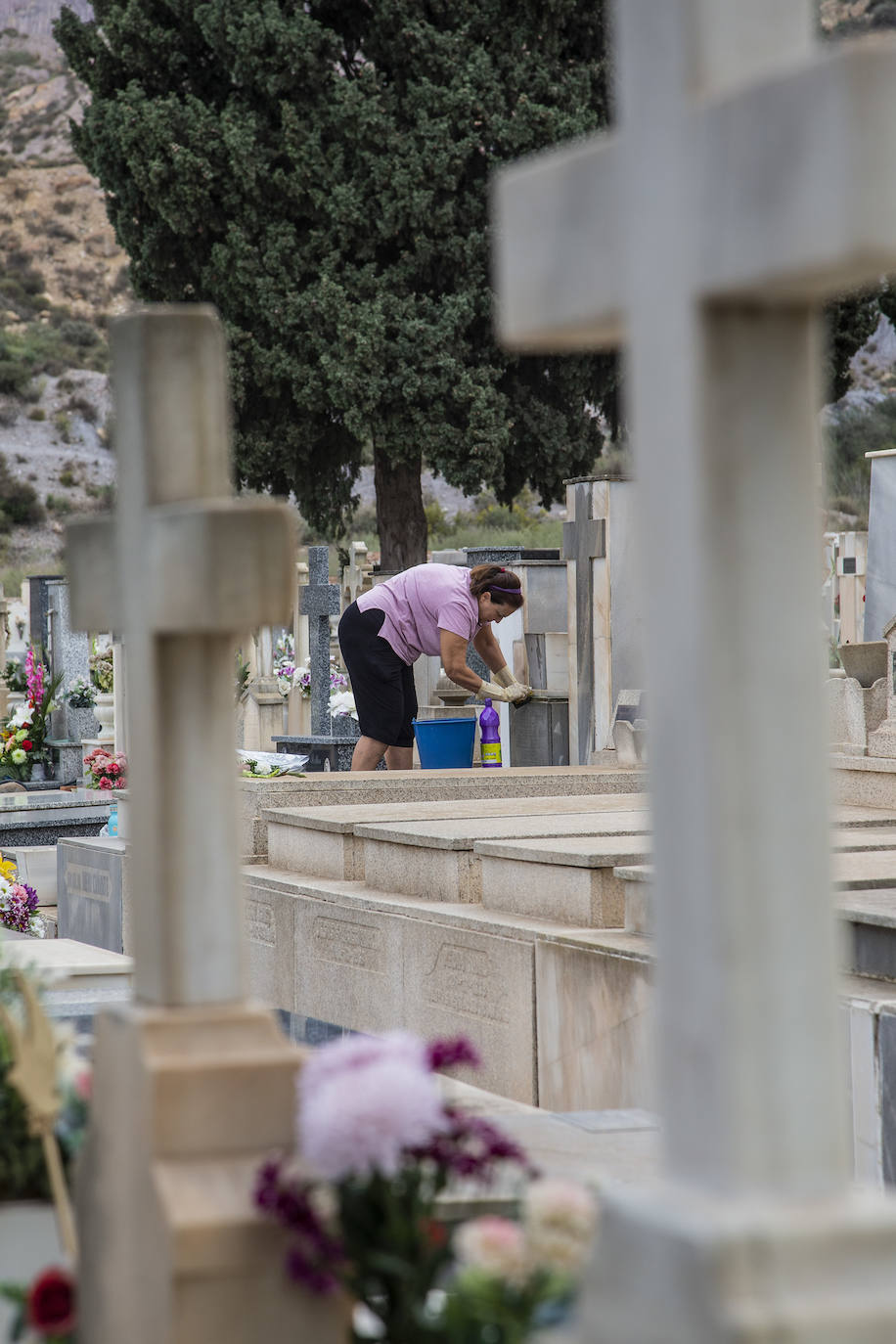 Fotos: Preparativos en el cementerio de Cartagena