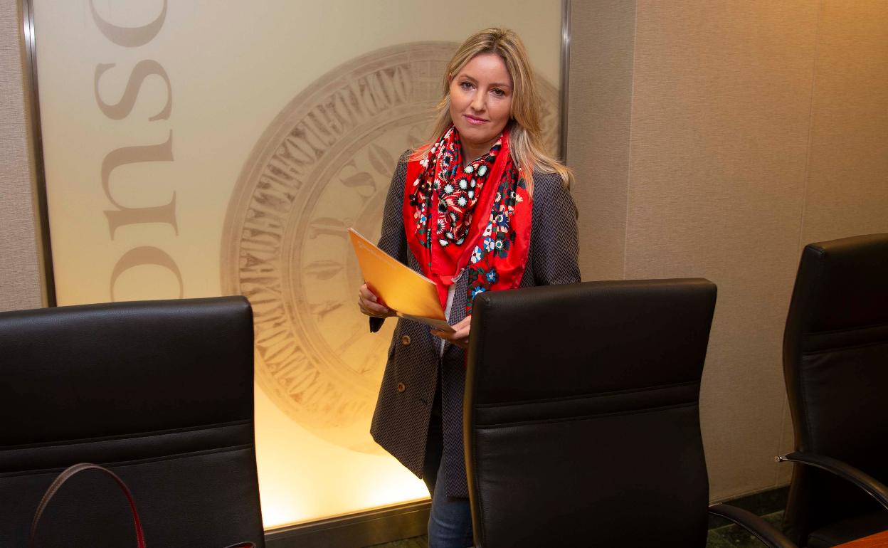 Ana Martínez Vidal, el pasado miércoles en la Asamblea Regional. 