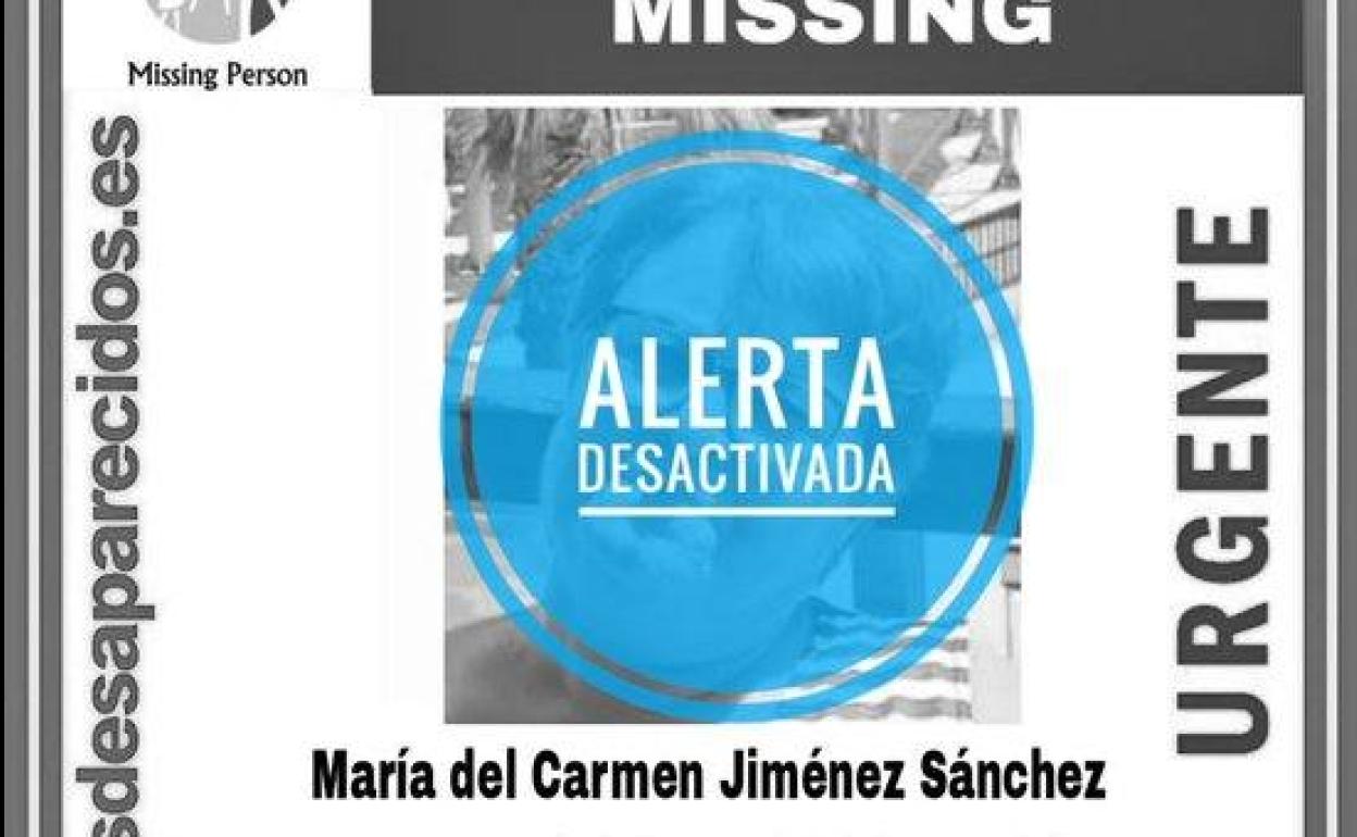 El cartel compartido por SOSDesaparecidos. 